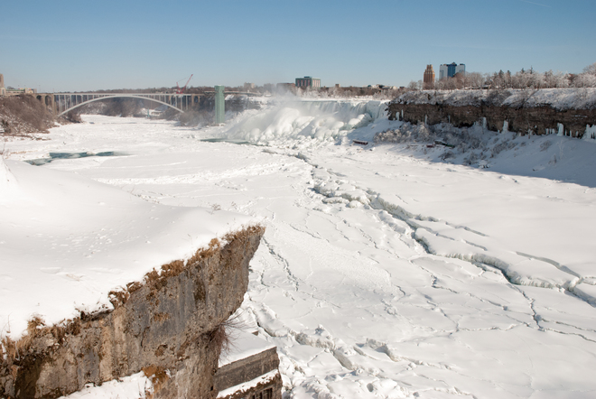 Frozen Niagara River Niagara Falls, Ontario Canada