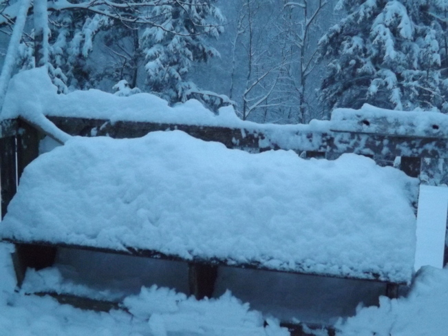 snow bench New Minas, Nova Scotia Canada