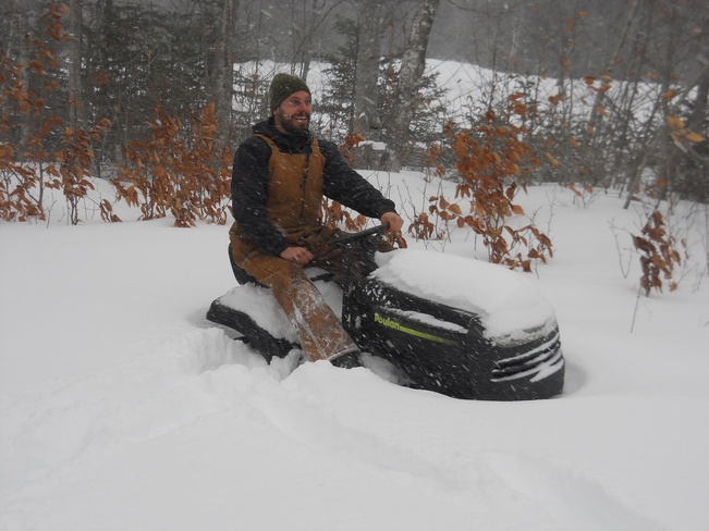 Mowing the snow Aylesford, Nova Scotia Canada