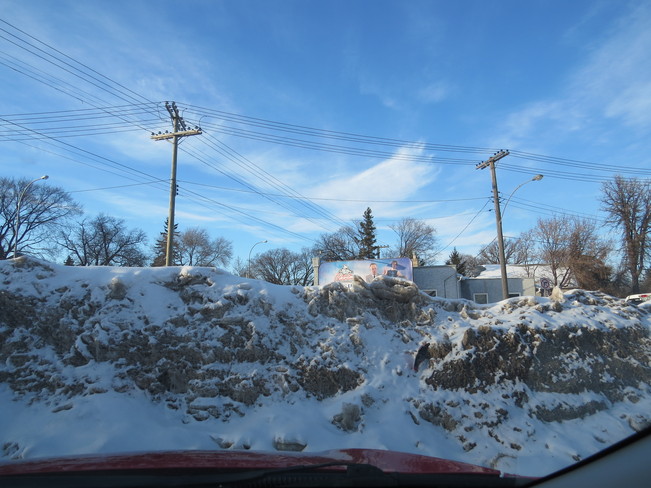Snow piles Winnipeg, Manitoba Canada