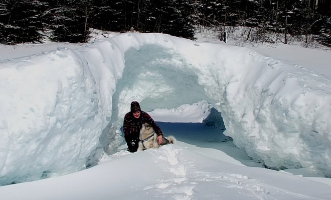 Ice Arches on Lake Superior Shoreline Terrace Bay, Ontario Canada