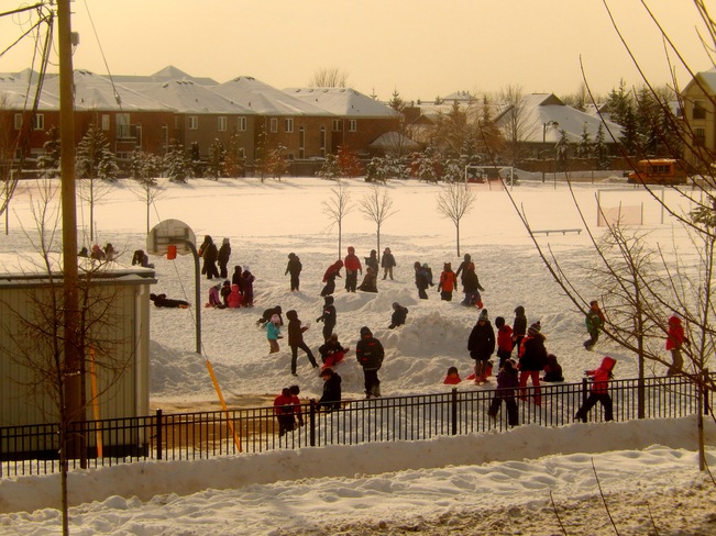 Kids just love snow !! .. Markham, Ontario Canada