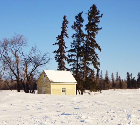 Cheery house, cold landscape Arborg, Manitoba Canada