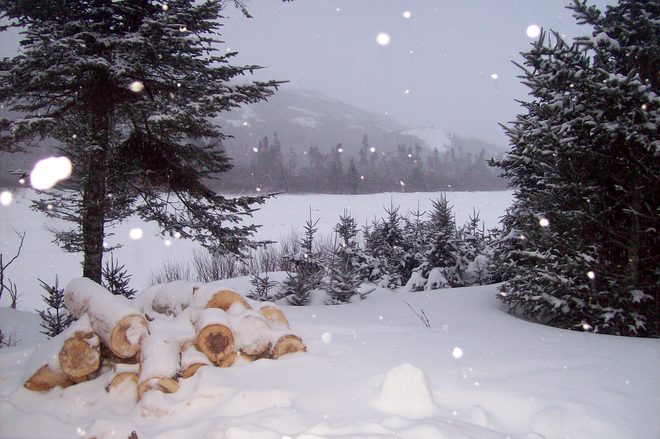 it's snowing Burgeo, Newfoundland and Labrador Canada