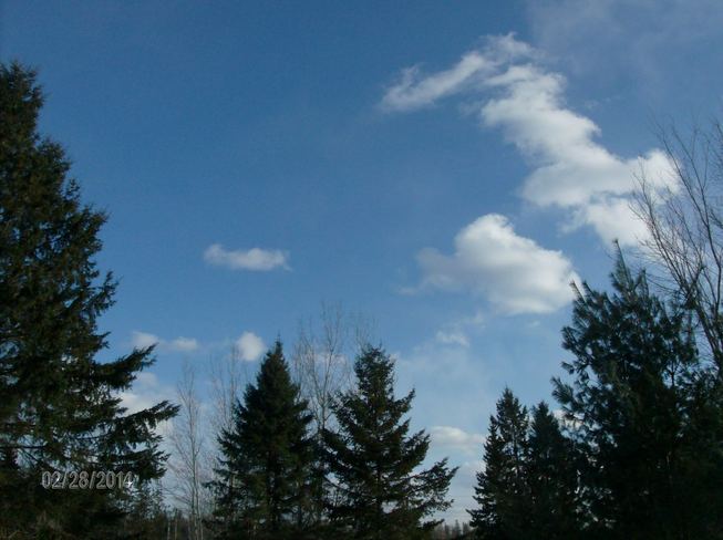 soft clouds on a blue day Salisbury, New Brunswick Canada