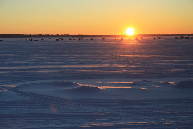 winter sunset North Bay, Ontario Canada