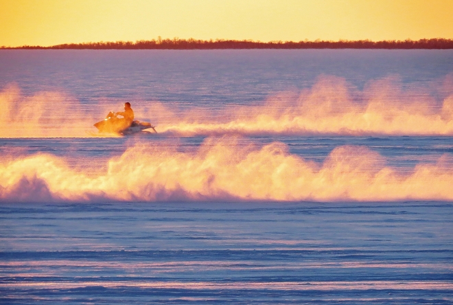 Yes, there really is a snowmobile in there somewhere. North Bay, Ontario Canada