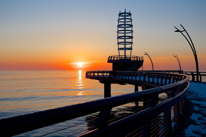 Sunrise on the pier Burlington, Ontario Canada
