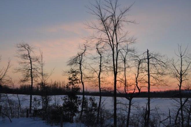 Winter sunrise Erin, Ontario Canada