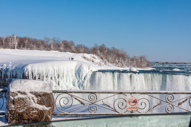 Tourist on Thin Ice Niagara Falls, Ontario Canada