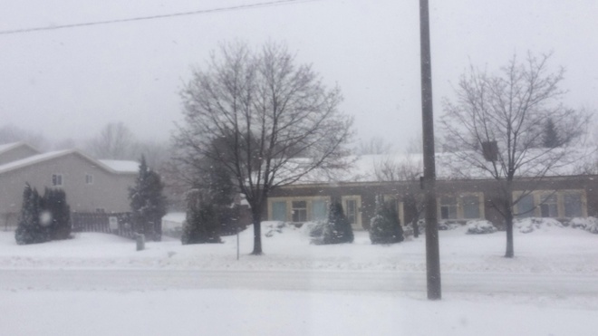 snowy and windy Niagara, Ontario Canada