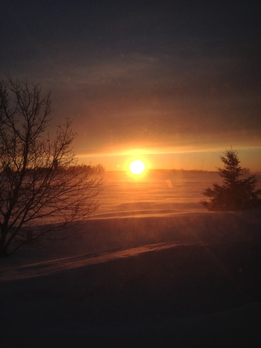 Sunset after snow storms Arthur, Ontario Canada