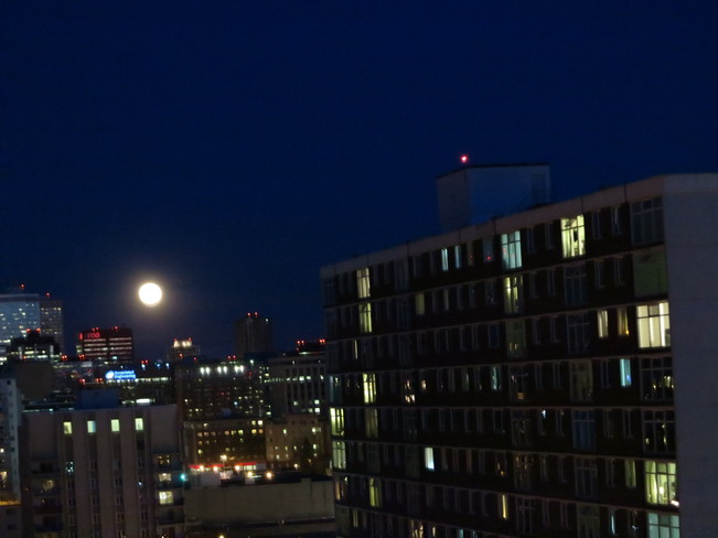 A lovely full moon. Edmonton, Alberta Canada
