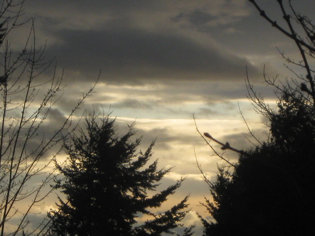 dark clouds Surrey, British Columbia Canada