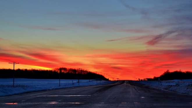 Sask Highway Sunrise Melville, Saskatchewan Canada