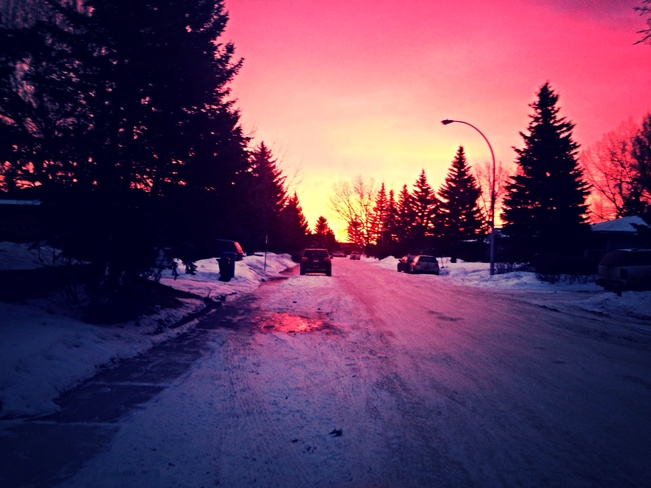amazing sunset Okotoks, Alberta Canada
