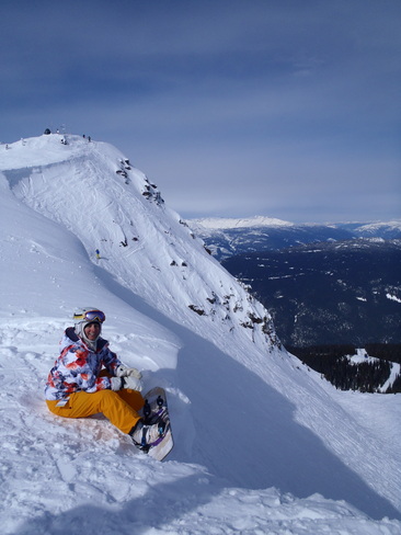 Dropping in Greely Bowl. Revelstoke, British Columbia Canada