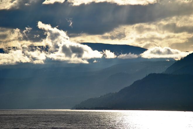 Sundown Clouds Over The Okanagan South Kelowna, British Columbia Canada