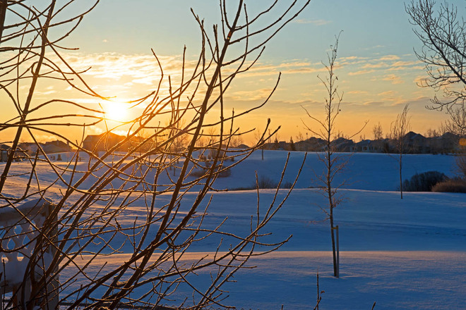 Warming Sunrise Light. Lethbridge, Alberta Canada