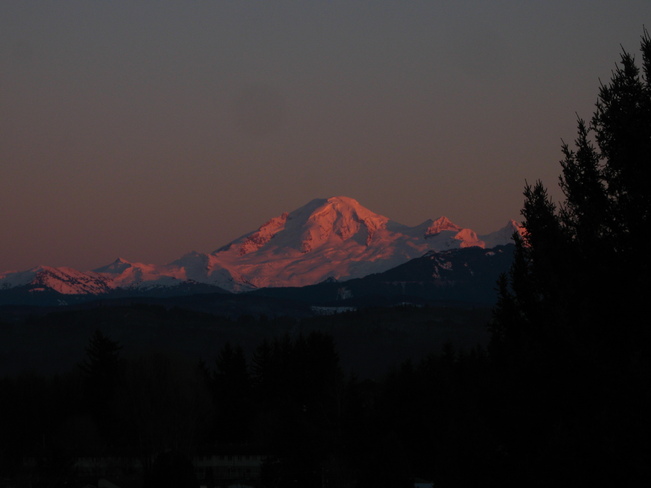 Mount Baker dressed in Pink :) Abbotsford, British Columbia Canada