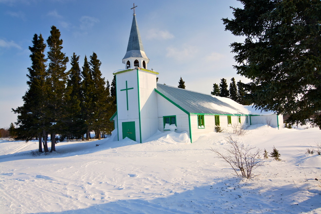 Church on Fort George Chisasibi, Quebec Canada