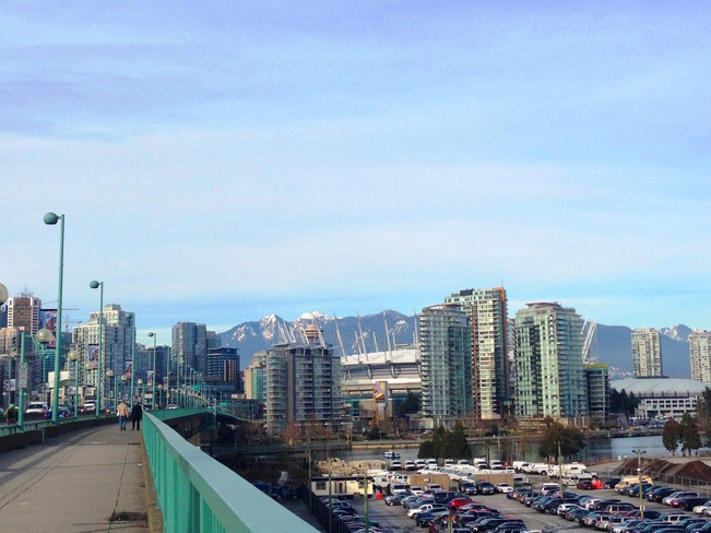 Sight along Cambie Street Bridge Vancouver, British Columbia Canada