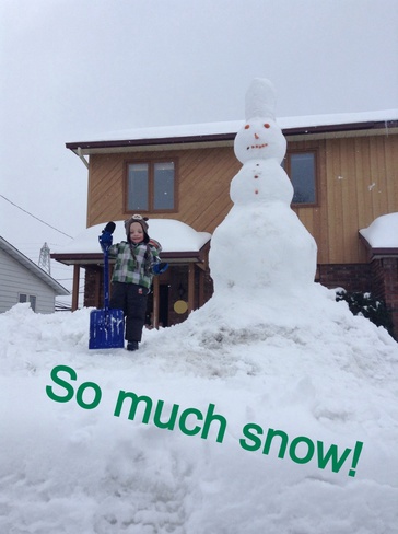 Finally, snowman making snow Gatineau, Quebec Canada
