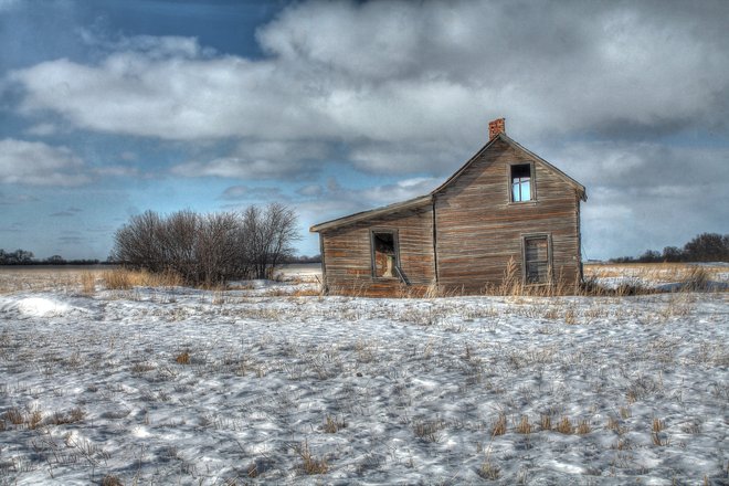 Small House Abandoned Conquest, Saskatchewan Canada