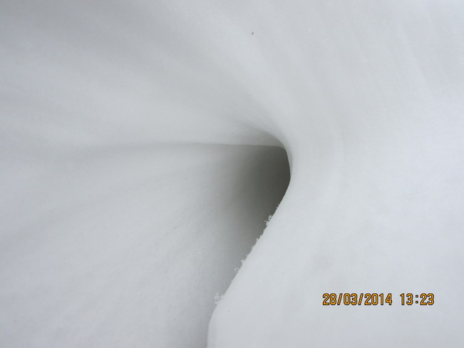 snow hole Joggins, Nova Scotia Canada