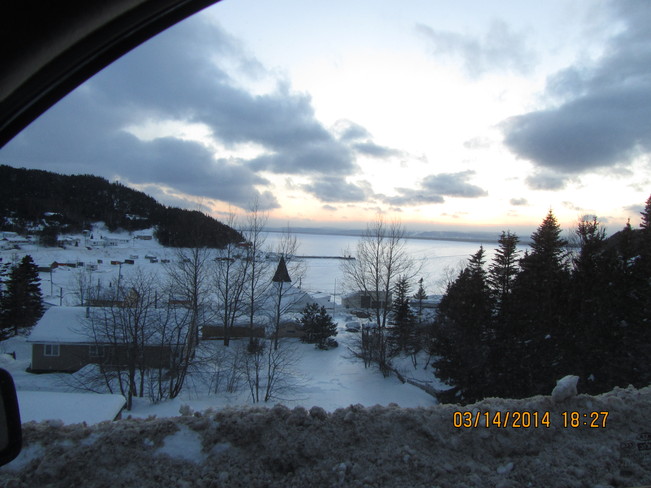 Sunset over town Seal Cove, Newfoundland and Labrador Canada