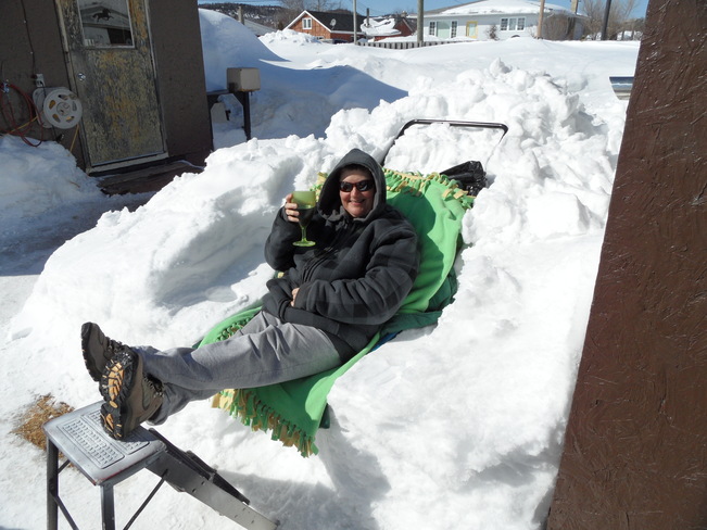 Relaxing in the snow.. Schreiber, Ontario Canada