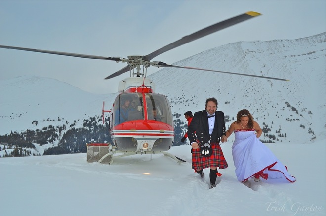 Canadian Heli-Wedding in the Rockies Canmore, Alberta Canada