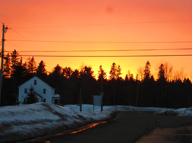 bright orange sky Temperance Vale, New Brunswick Canada