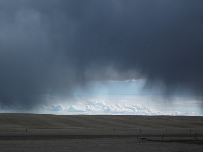 rain flying by Redcliff, Alberta Canada