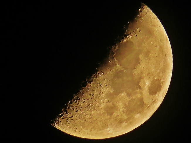 Nearly a 1st Quarter Moon over 'The Bay' North Bay, Ontario Canada
