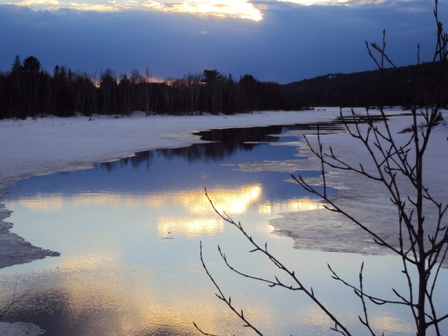 chillin' and watchin' a "spring" sunset-finally!!! Elliot Lake, Ontario Canada