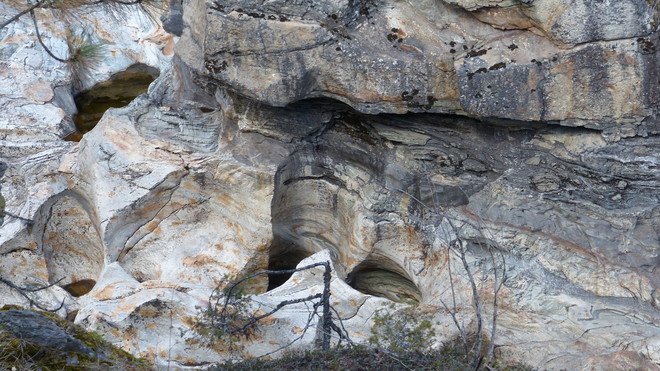Cliff walls at cascade falls Grand Forks, British Columbia Canada
