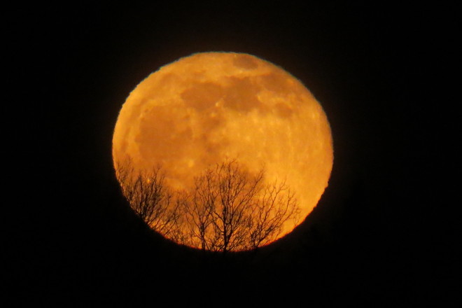 Beautiful April moon Timmins, Ontario Canada