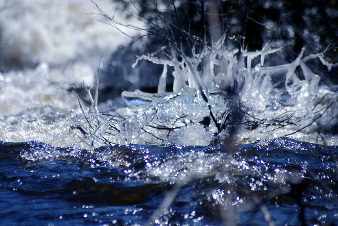Crystals on the Black River Tweed, Ontario Canada