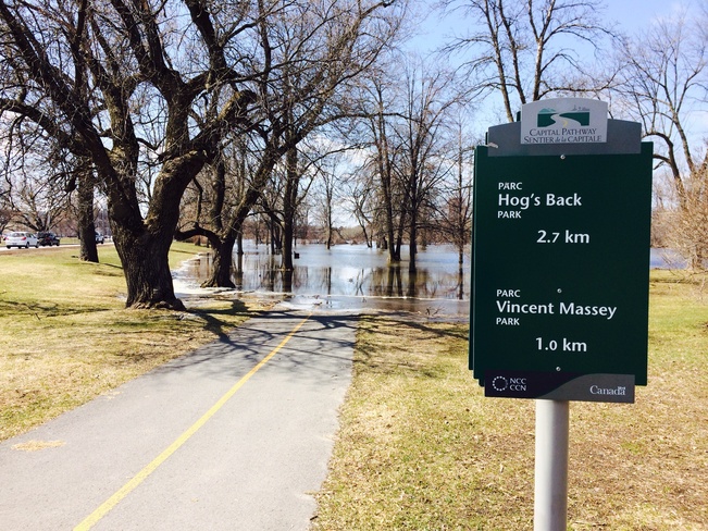 flooded walk track Ottawa, Ontario Canada