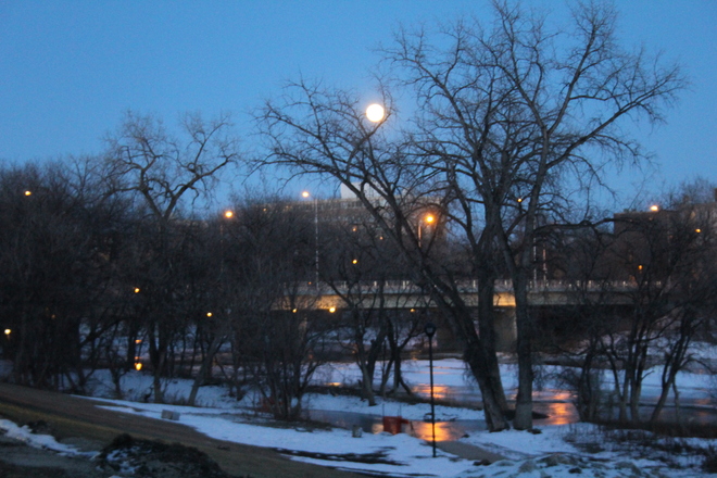 Full Moon Over Osborne Winnipeg, Manitoba Canada