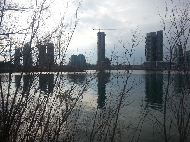 Reflection of towers Etobicoke, Ontario Canada