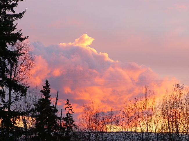 Cloud on fire Quesnel, British Columbia Canada