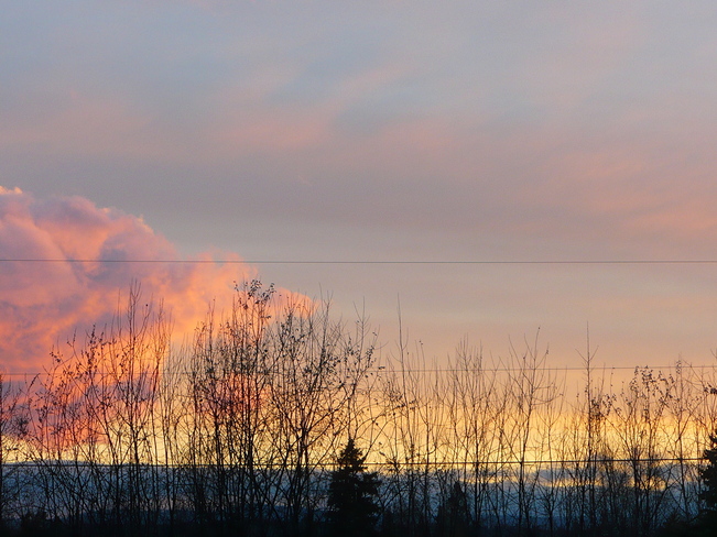 Fire in the sky Quesnel, British Columbia Canada