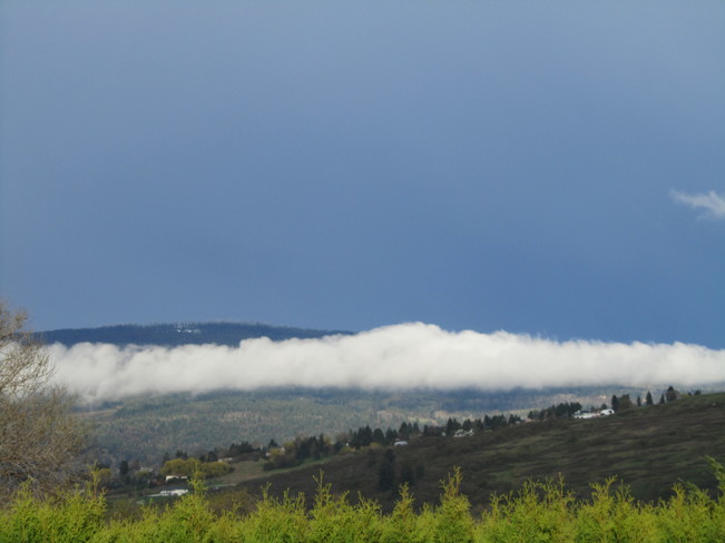 Low lying cloud and dark sky Vernon, British Columbia Canada