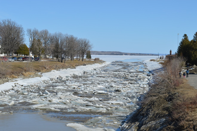 Ice Heading Out of the Wabi New Liskeard, Ontario Canada