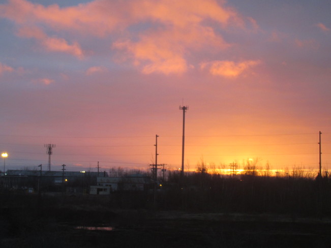 Sunset from my window Amherst, Nova Scotia Canada