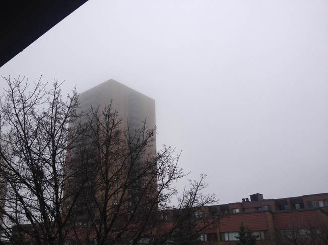 foggy mid day Vanier, Ontario Canada