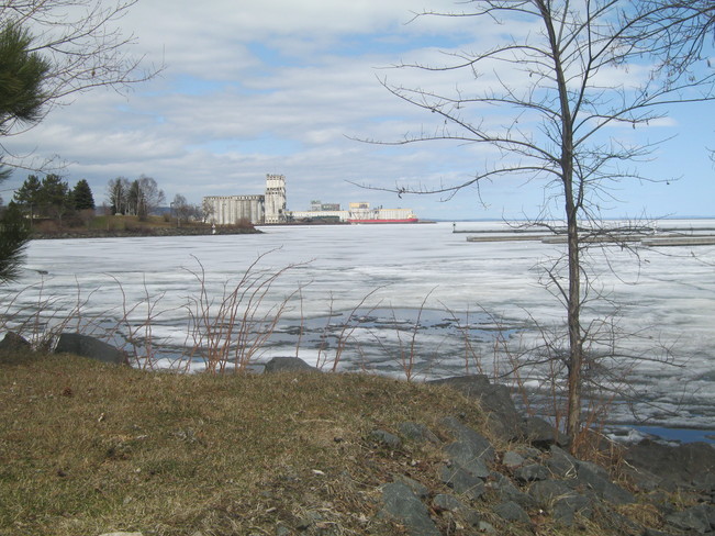 CINCO DE MAYO AND STILL ICE AT THE MARINA Thunder Bay, Ontario Canada