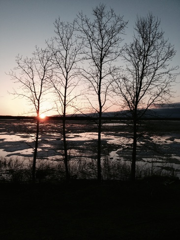 Sunset on the lake Kamiskotia, Ontario Canada